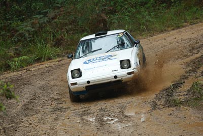 53;16-November-2008;ARC;All-Comers;Australia;Australian-Rally-Championship;Coffs-Coast;Coffs-Harbour;Matthew-Love;Mazda-RX‒7;NSW;New-South-Wales;Scott-Keys;auto;dirt;motorsport;mud;racing;rain;special-stage;splash;telephoto;water