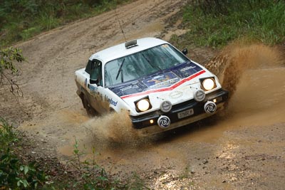 56;16-November-2008;ARC;All-Comers;Australia;Australian-Rally-Championship;Coffs-Coast;Coffs-Harbour;NSW;New-South-Wales;Penny-ODoherty;Triumph-TR7-V8;Troy-ODoherty;auto;dirt;motorsport;mud;racing;rain;special-stage;splash;telephoto;water