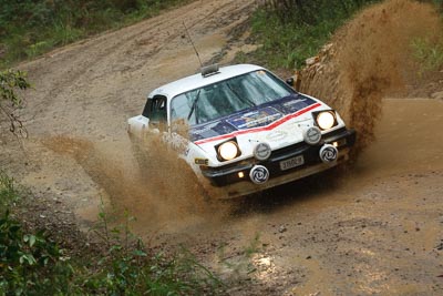 56;16-November-2008;ARC;All-Comers;Australia;Australian-Rally-Championship;Coffs-Coast;Coffs-Harbour;NSW;New-South-Wales;Penny-ODoherty;Triumph-TR7-V8;Troy-ODoherty;auto;dirt;motorsport;mud;racing;rain;special-stage;splash;telephoto;water