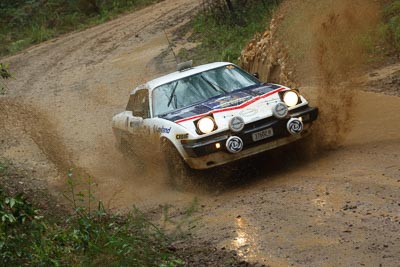 56;16-November-2008;ARC;All-Comers;Australia;Australian-Rally-Championship;Coffs-Coast;Coffs-Harbour;NSW;New-South-Wales;Penny-ODoherty;Triumph-TR7-V8;Troy-ODoherty;auto;dirt;motorsport;mud;racing;rain;special-stage;splash;telephoto;water