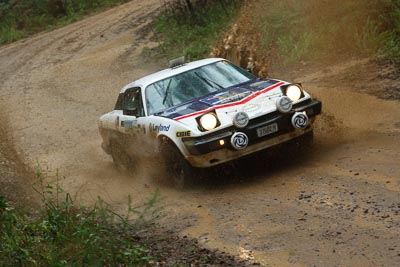 56;16-November-2008;ARC;All-Comers;Australia;Australian-Rally-Championship;Coffs-Coast;Coffs-Harbour;NSW;New-South-Wales;Penny-ODoherty;Triumph-TR7-V8;Troy-ODoherty;auto;dirt;motorsport;mud;racing;rain;special-stage;splash;telephoto;water