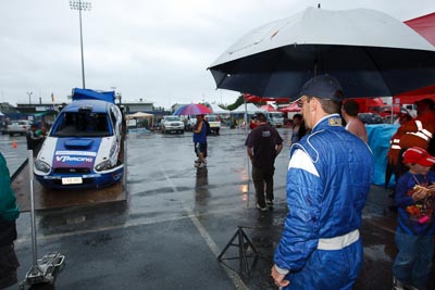 25;16-November-2008;ARC;Australia;Australian-Rally-Championship;Coffs-Coast;Coffs-Harbour;John-McCarthy;Matthew-van-Tuinen;NSW;New-South-Wales;Subaru-Impreza-WRX-STI;auto;crash;damage;motorsport;racing;rollover;tow-truck;wide-angle