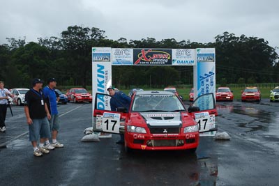 17;16-November-2008;ARC;Australia;Australian-Rally-Championship;Coffs-Coast;Coffs-Harbour;Evo-7;Helen-Cheers;Michael-Boaden;Mitsubishi-Lancer;Mitsubishi-Lancer-Evolution-VII;NSW;New-South-Wales;auto;celebration;motorsport;podium;racing;wide-angle