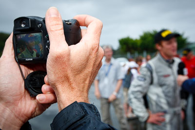 16-November-2008;ARC;Australia;Australian-Rally-Championship;Coffs-Coast;Coffs-Harbour;Eli-Evans;NSW;New-South-Wales;auto;camera;celebration;fans;interview;media;motorsport;photographer;podium;racing;spectator;wide-angle