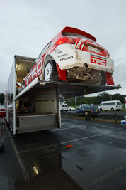 1;16-November-2008;ARC;Australia;Australian-Rally-Championship;Coffs-Coast;Coffs-Harbour;NSW;New-South-Wales;Simon-Evans;Sue-Evans;Team-TRD;Toyota-TRD-Corolla-S2000;auto;motorsport;racing;transporter;wide-angle