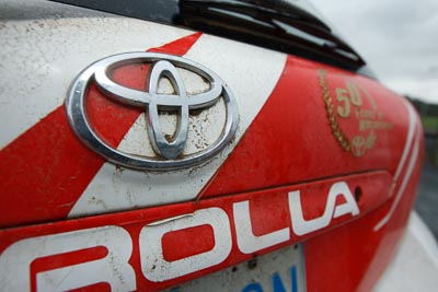 16-November-2008;ARC;Australia;Australian-Rally-Championship;Coffs-Coast;Coffs-Harbour;NSW;New-South-Wales;Toyota;auto;badge;close‒up;detail;dirty;logo;motorsport;racing;wide-angle