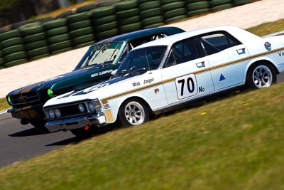 70;72;23-November-2008;Andy-Clempson;Australia;Ford-Falcon-XW-GT;Ford-Mustang;Historic-Touring-Cars;Island-Magic;Matthew-Jager;Melbourne;PIARC;Phillip-Island;VIC;Victoria;auto;classic;motorsport;racing;super-telephoto;vintage