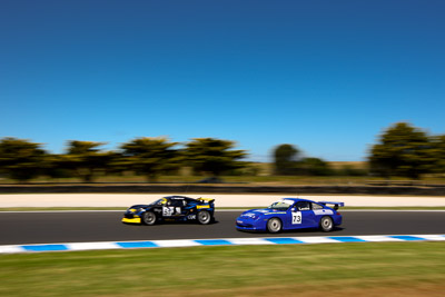 51;73;23-November-2008;Andrew-MacPherson;Australia;Island-Magic;Lotus-Exige-S;Melbourne;Michael-Lentini;PIARC;Phillip-Island;Porsche-996-GT3-Cup;Sports-Cars;Topshot;VIC;Victoria;action;auto;motorsport;movement;racing;sky;speed;wide-angle