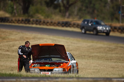 99;7-March-2009;Australia;Ford-Falcon-EA;Matt-Mackelden;Morgan-Park-Raceway;QLD;Queensland;Warwick;auto;failure;mechanical-issue;motorsport;problem;racing;retirement;super-telephoto