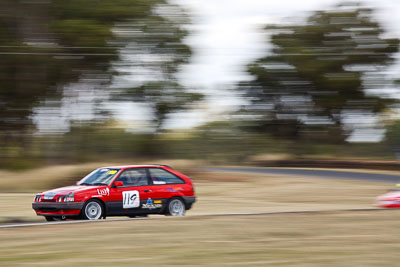 119;7-March-2009;Australia;Ford-Laser;Ian-Helsdon;Morgan-Park-Raceway;QLD;Queensland;Warwick;auto;motion-blur;motorsport;racing;telephoto