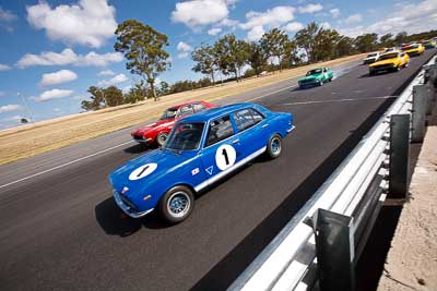 1;8-March-2009;Australia;Bob-Sudall;Group-N;Historic-Touring-Cars;Mazda-RX‒2;Morgan-Park-Raceway;QLD;Queensland;Warwick;auto;classic;clouds;motorsport;racing;sky;vintage;wide-angle