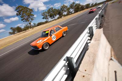 153;8-March-2009;Australia;Christopher-McIlwain;Datsun-1600;Group-N;Historic-Touring-Cars;Morgan-Park-Raceway;QLD;Queensland;Warwick;auto;classic;clouds;motorsport;racing;sky;vintage;wide-angle