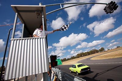 42;8-March-2009;Australia;Group-N;Historic-Touring-Cars;Holden-Torana-GTR-XU‒1;Morgan-Park-Raceway;QLD;Queensland;Teresa-Campbell;Warwick;auto;classic;clouds;motorsport;racing;sky;vintage;wide-angle