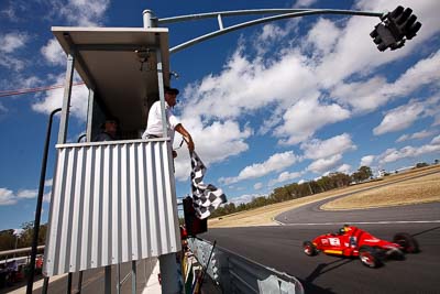 6;8-March-2009;Australia;Formula-Ford;Morgan-Park-Raceway;Phil-Kay;QLD;Queensland;Van-Dieman-RF04K;Warwick;auto;clouds;motorsport;racing;sky;wide-angle