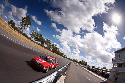 119;8-March-2009;Australia;Ford-Laser;Ian-Helsdon;Morgan-Park-Raceway;QLD;Queensland;Warwick;auto;fisheye;motorsport;racing