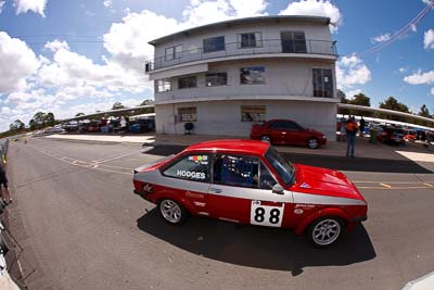 88;8-March-2009;Aaron-Hodges;Australia;Ford-Escort-RS;Morgan-Park-Raceway;QLD;Queensland;Warwick;auto;fisheye;motorsport;racing