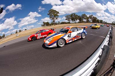 22;47;8-March-2009;Australia;Morgan-Park-Raceway;Porsche-996-GT3-Cup;QLD;Queensland;Raymond-Angus;Terry-Knight;Warwick;auto;fisheye;motorsport;racing