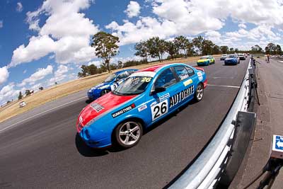 26;3;8-March-2009;Australia;Ford-Falcon-AU;Kris-Walton;Morgan-Park-Raceway;QLD;Queensland;Tony-Shanks;Warwick;auto;fisheye;motorsport;racing