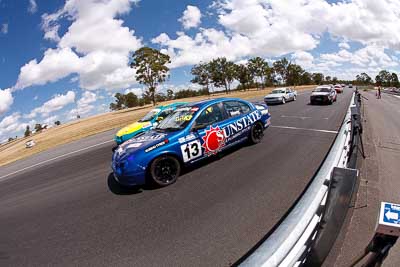 13;21;8-March-2009;Australia;Ford-Falcon-AU;John-Van-Gilst;Morgan-Park-Raceway;QLD;Queensland;Troy-Hoey;Warwick;auto;fisheye;motorsport;racing