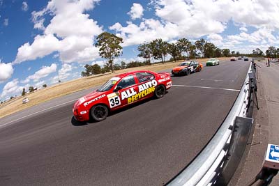 35;8-March-2009;Australia;Chris-Berry;Ford-Falcon-AU;Morgan-Park-Raceway;QLD;Queensland;Warwick;auto;fisheye;motorsport;racing