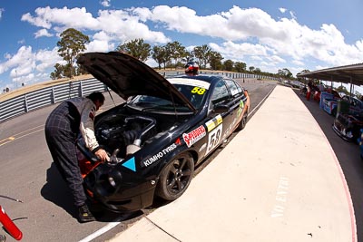 58;8-March-2009;Australia;Ford-Falcon-AU;Gerard-Miscamble;Morgan-Park-Raceway;QLD;Queensland;Warwick;auto;fisheye;motorsport;racing