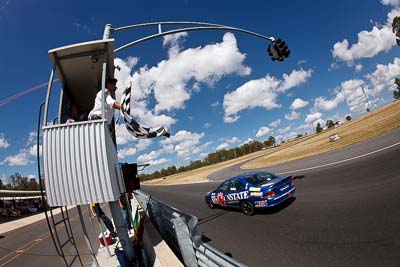 13;8-March-2009;Australia;Ford-Falcon-AU;Morgan-Park-Raceway;QLD;Queensland;Troy-Hoey;Warwick;auto;fisheye;motorsport;racing