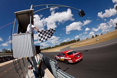 35;8-March-2009;Australia;Chris-Berry;Ford-Falcon-AU;Morgan-Park-Raceway;QLD;Queensland;Warwick;auto;fisheye;motorsport;racing