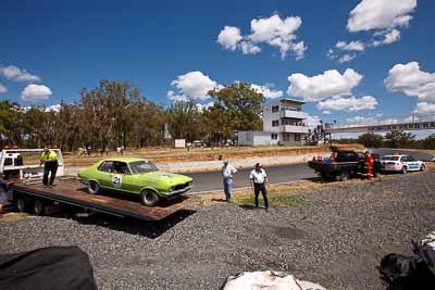 21;8-March-2009;Australia;Group-N;Historic-Touring-Cars;Holden-Torana-GTR-XU‒1;Mark-Switzer;Morgan-Park-Raceway;QLD;Queensland;Warwick;auto;classic;clouds;motorsport;racing;sky;vintage;wide-angle