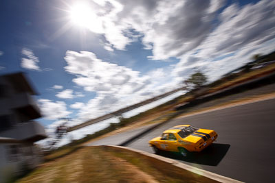 7;8-March-2009;Australia;Holden-HQ;Jason-Scrivener;Morgan-Park-Raceway;QLD;Queensland;Warwick;auto;clouds;motion-blur;motorsport;racing;sky;sun;wide-angle