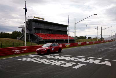 110;10-April-2009;2007-Mitsubishi-Lancer-Evolution-IX;Australia;Bathurst;Bradley-Cecil;FOSC;Festival-of-Sporting-Cars;Mt-Panorama;NSW;New-South-Wales;Regularity;auto;clouds;motorsport;racing;sky;wide-angle