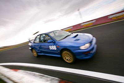 888;10-April-2009;1999-Subaru-Impreza-WRX-STi-22B;Australia;Bathurst;Daniel-Gaunt;FOSC;Festival-of-Sporting-Cars;Mt-Panorama;NSW;New-South-Wales;Regularity;WRC22B;auto;motion-blur;motorsport;racing;wide-angle