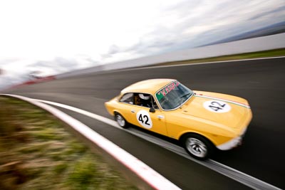 42;10-April-2009;1972-Alfa-Romeo-105-GTV-2000;31333H;Australia;Bathurst;FOSC;Festival-of-Sporting-Cars;Historic-Sports-Cars;Mt-Panorama;NSW;New-South-Wales;Stuart-Baillie;auto;classic;clouds;motion-blur;motorsport;racing;sky;vintage;wide-angle