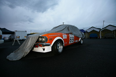 69;11-April-2009;1975-Mazda-Capella;Australia;Bathurst;FOSC;Festival-of-Sporting-Cars;Graeme-Shea;Mt-Panorama;NSW;New-South-Wales;atmosphere;auto;motorsport;racing;wide-angle