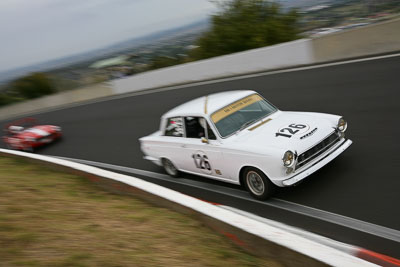 126;11-April-2009;1964-Ford-Cortina;Australia;Bathurst;Bob-Stewart;FOSC;Festival-of-Sporting-Cars;Mt-Panorama;NSW;New-South-Wales;Sports-Touring;auto;motion-blur;motorsport;racing;wide-angle