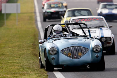 63;12-April-2009;1953-Austin-Healey-1004;Australia;Bathurst;Damian-Moloney;FOSC;Festival-of-Sporting-Cars;Historic-Sports-Cars;Mt-Panorama;NSW;New-South-Wales;RFE437;auto;classic;motorsport;racing;super-telephoto;vintage