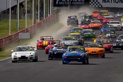 19;35;8;92;12-April-2009;1974-MGB-GT-V8;1997-AC-Cobra;2002-Mazda-RX‒7;2004-Mazda-MX‒5-SP;Australia;Bathurst;Chris-Tonna;FOSC;Festival-of-Sporting-Cars;Gerry-Murphy;Glen-Taylor;Iain-Pretty;Marque-and-Production-Sports;Mazda-MX‒5;Mazda-MX5;Mazda-Miata;Mt-Panorama;NSW;New-South-Wales;auto;field;motorsport;race-start;racing;super-telephoto