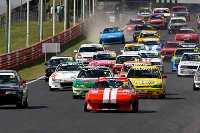 15;2;7;12-April-2009;1979-Mazda-RX‒7-Series-1;1997-Mitsubishi-Mirage;2000-Honda-Integra-Type-R;Australia;Bathurst;FOSC;Festival-of-Sporting-Cars;Graeme-Watts;Improved-Production;Mt-Panorama;NSW;New-South-Wales;Richard-Gartner;Richard-Mork;auto;field;grid;group;motorsport;race-start;racing;super-telephoto