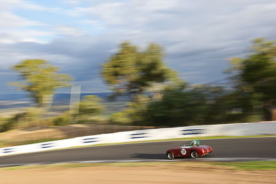 151;12-April-2009;1959-Austin-Healey-Sprite;Australia;Barry-Cockayne;Bathurst;FOSC;Festival-of-Sporting-Cars;Mt-Panorama;NSW;New-South-Wales;Regularity;auto;motion-blur;motorsport;racing;wide-angle