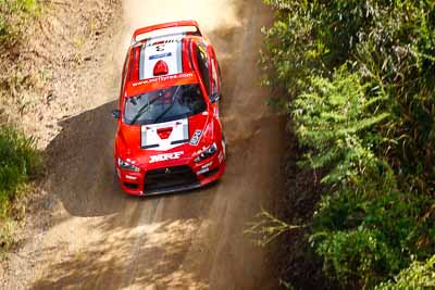 3;9-May-2009;APRC;Asia-Pacific-Rally-Championship;Australia;Evo-9;Gaurav-Gill;Glenn-Macneall;IROQ;Imbil;International-Rally-Of-Queensland;MRF-Tyres;Mitsubishi-Lancer;Mitsubishi-Lancer-Evolution-IX;QLD;Queensland;Rally-Queensland;Sunshine-Coast;Team-MRF;auto;motorsport;racing;special-stage;telephoto