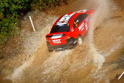 3;9-May-2009;APRC;Asia-Pacific-Rally-Championship;Australia;Evo-9;Gaurav-Gill;Glenn-Macneall;IROQ;Imbil;International-Rally-Of-Queensland;MRF-Tyres;Mitsubishi-Lancer;Mitsubishi-Lancer-Evolution-IX;QLD;Queensland;Rally-Queensland;Sunshine-Coast;Team-MRF;auto;motorsport;racing;special-stage;telephoto;water-splash