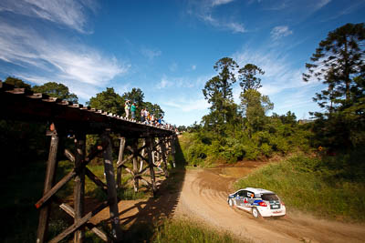 15;9-May-2009;ARC;Australia;Australian-Rally-Championship;Coral-Taylor;IROQ;Imbil;International-Rally-Of-Queensland;Neal-Bates;Neal-Bates-Motorsport;QLD;Queensland;Rally-Queensland;Sunshine-Coast;Toyota-TRD-Corolla-S2000;auto;bridge;clouds;crowd;fans;motorsport;racing;railway;sky;special-stage;spectators;view;wide-angle