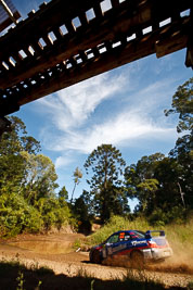 22;9-May-2009;ARC;Australia;Australian-Rally-Championship;Daniel-Willson;IROQ;Imbil;International-Rally-Of-Queensland;Matthew-van-Tuinen;QLD;Queensland;Rally-Queensland;Subaru-Impreza-WRX-STI;Sunshine-Coast;auto;bridge;clouds;motorsport;racing;railway;sky;special-stage;view;wide-angle