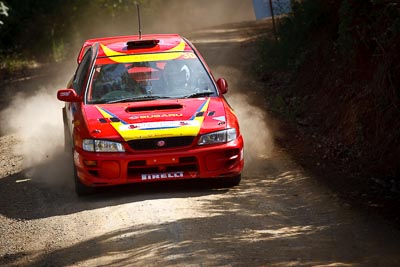 30;9-May-2009;ARC;Andrew-Houghton;Australia;Australian-Rally-Championship;IROQ;Imbil;International-Rally-Of-Queensland;QLD;Queensland;Rally-Queensland;Richard-Houghton;Subaru-Impreza-WRX;Sunshine-Coast;auto;motorsport;racing;special-stage;telephoto