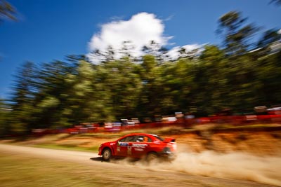 3;9-May-2009;APRC;Asia-Pacific-Rally-Championship;Australia;Evo-9;Gaurav-Gill;Glenn-Macneall;IROQ;Imbil;International-Rally-Of-Queensland;MRF-Tyres;Mitsubishi-Lancer;Mitsubishi-Lancer-Evolution-IX;QLD;Queensland;Rally-Queensland;Sunshine-Coast;Team-MRF;auto;clouds;motion-blur;motorsport;racing;sky;special-stage;speed;view;wide-angle