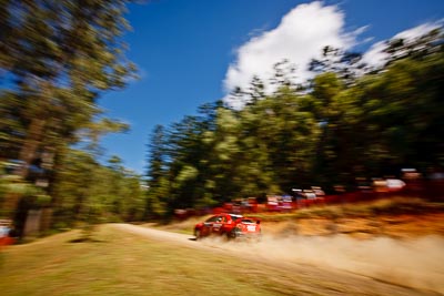 3;9-May-2009;APRC;Asia-Pacific-Rally-Championship;Australia;Evo-9;Gaurav-Gill;Glenn-Macneall;IROQ;Imbil;International-Rally-Of-Queensland;MRF-Tyres;Mitsubishi-Lancer;Mitsubishi-Lancer-Evolution-IX;QLD;Queensland;Rally-Queensland;Sunshine-Coast;Team-MRF;auto;clouds;motion-blur;motorsport;racing;sky;special-stage;speed;view;wide-angle