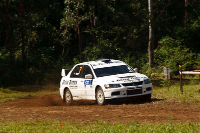 7;9-May-2009;APRC;Asia-Pacific-Rally-Championship;Australia;Brian-Green;Brian-Green-Motorsport;Evo-9;Fleur-Pedersen;IROQ;Imbil;International-Rally-Of-Queensland;Mitsubishi-Lancer;Mitsubishi-Lancer-Evolution-IX;QLD;Queensland;Rally-Queensland;Sunshine-Coast;auto;motorsport;racing;special-stage;telephoto