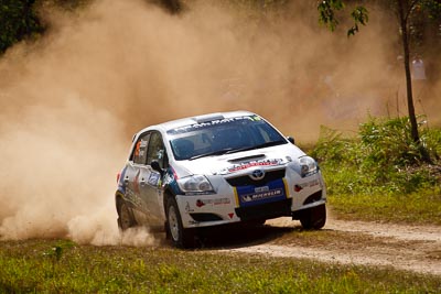 15;9-May-2009;ARC;Australia;Australian-Rally-Championship;Coral-Taylor;IROQ;Imbil;International-Rally-Of-Queensland;Neal-Bates;Neal-Bates-Motorsport;QLD;Queensland;Rally-Queensland;Sunshine-Coast;Toyota-TRD-Corolla-S2000;auto;dirt;dust;motorsport;racing;special-stage;telephoto