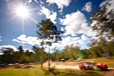 27;9-May-2009;ARC;Australia;Australian-Rally-Championship;Evo-6;IROQ;Imbil;International-Rally-Of-Queensland;Margot-Knowles;Mitsubishi-Lancer;Mitsubishi-Lancer-Evolution-VI;QLD;Queensland;Rally-Queensland;Simon-Knowles;Sunshine-Coast;auto;clouds;motion-blur;motorsport;racing;sky;special-stage;speed;sun;view;wide-angle