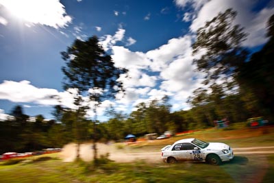 28;9-May-2009;ARC;Australia;Australian-Rally-Championship;Cameron-Sluce;IROQ;Imbil;International-Rally-Of-Queensland;Nathan-Long;QLD;Queensland;Rally-Queensland;Subaru-Impreza-RS;Sunshine-Coast;auto;clouds;motion-blur;motorsport;racing;sky;special-stage;speed;sun;view;wide-angle