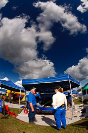 5;9-May-2009;APRC;Asia-Pacific-Rally-Championship;Australia;Emma-Gilmour;IROQ;Imbil;Imbil-Showgrounds;International-Rally-Of-Queensland;Motor-Image-Racing;QLD;Queensland;Rally-Queensland;Rhianon-Smyth;Sunshine-Coast;auto;clouds;fisheye;motorsport;people;persons;racing;service-centre;service-park;showgrounds;sky;view